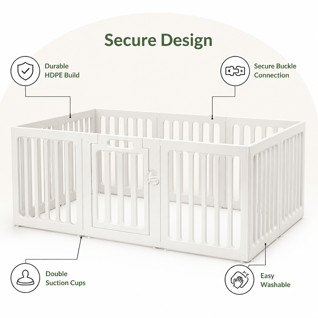 Ortekor HDPE Double-Suction & Secure-Buckle Indoor Playpen
