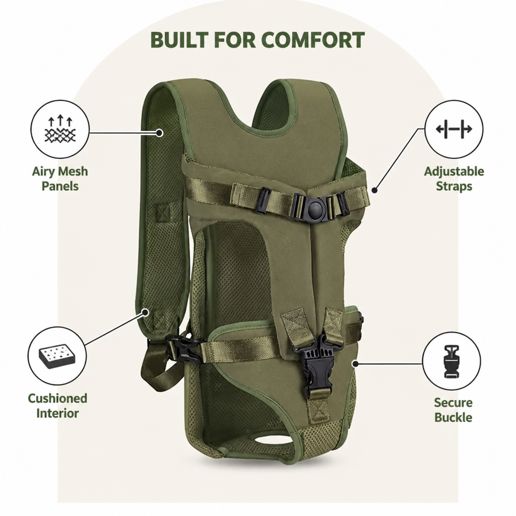 Ortekor Hands-Free Adjustable & Breathable Front Carrier Backpack