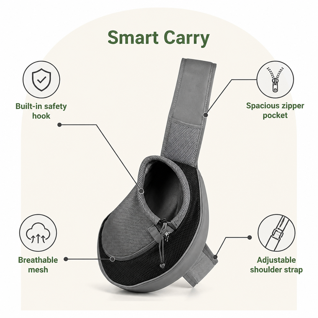 Ortekor Hands-Free Breathable Sling Carrier (Safety Hook)
