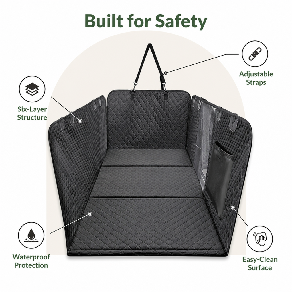 Ortekor Hard-Bottom & Waterproof Car Seat Extender (Removable Washable Cover)