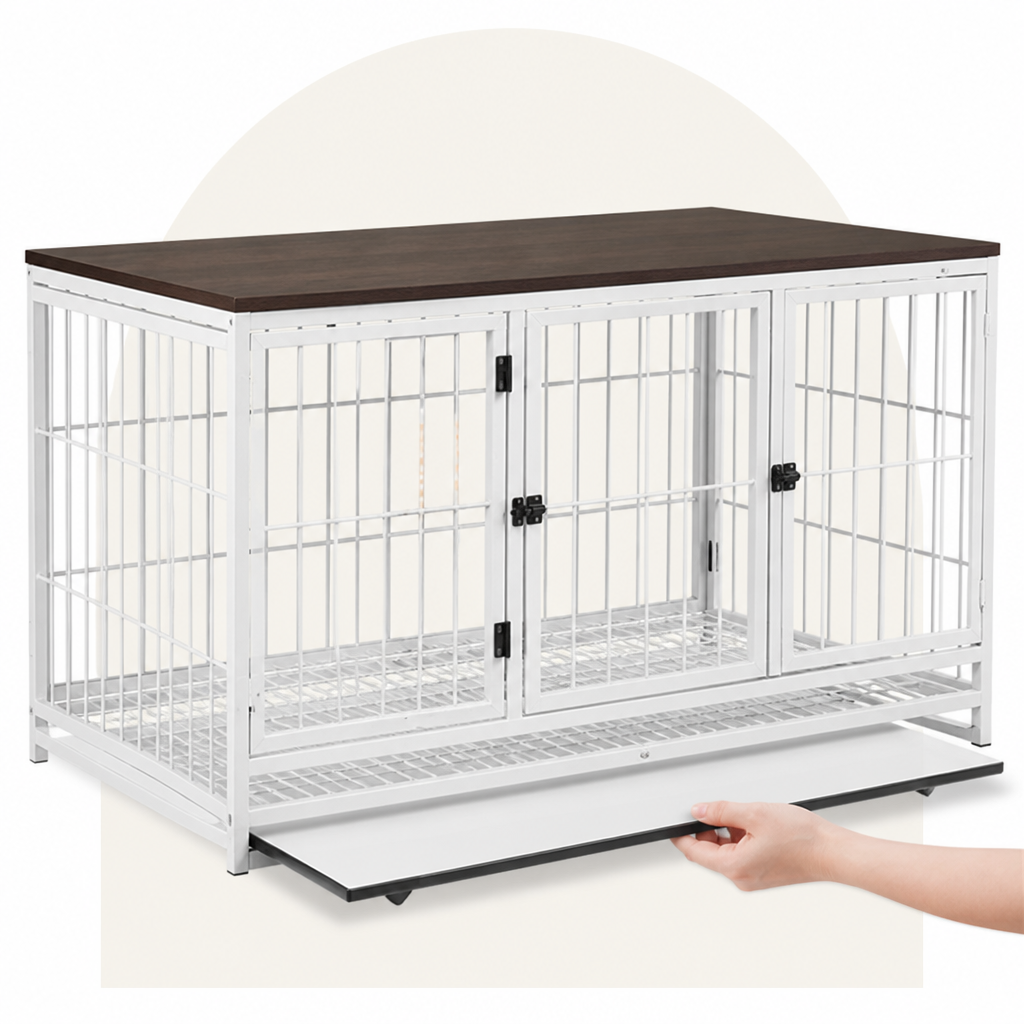 Cage pour chien robuste à 3 portes Ortekor (plateau coulissant amovible)