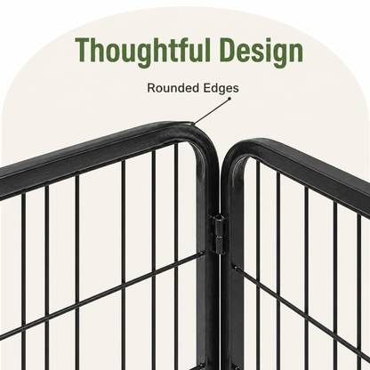 Ortekor Heavy-Duty Foldable Wood & Steel Pet Playpen
