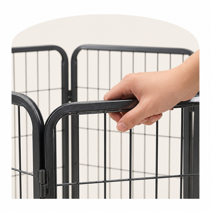 Ortekor Heavy-Duty Foldable Wood & Steel Pet Playpen