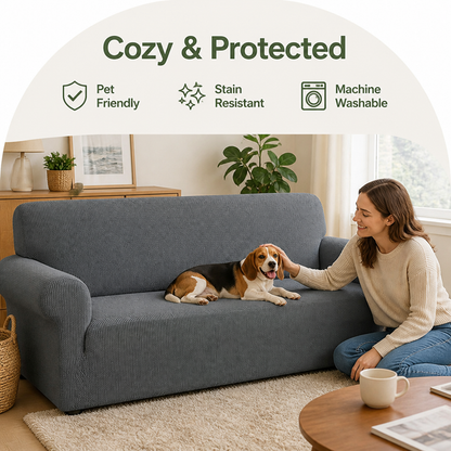 Ortekor High-Stretch Jacquard & Machine Washable Sofa Slipcover (Universal Fit)