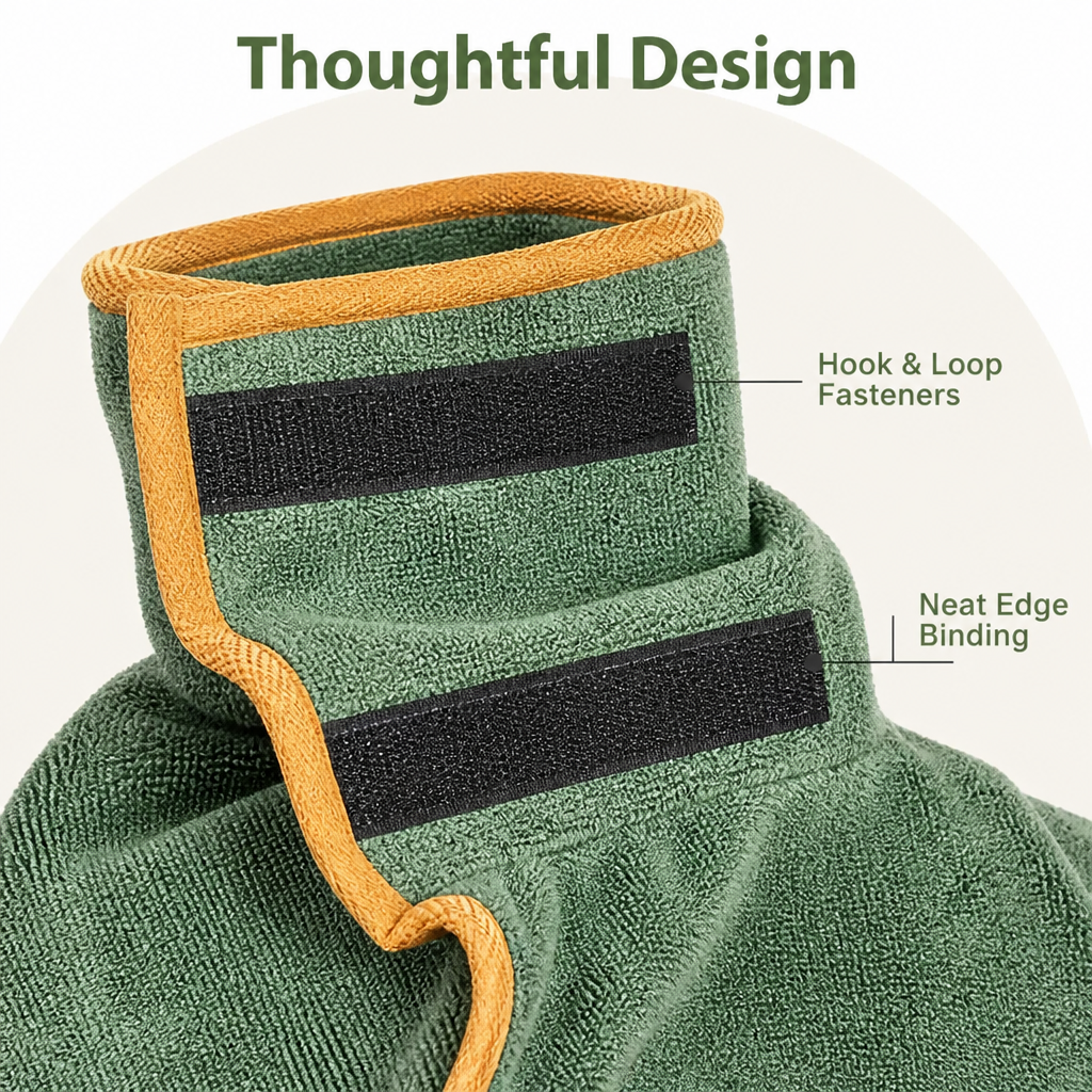 Ortekor Highly Absorbent & Quick-Dry Hooded Dog Towel (Bathrobe Style)