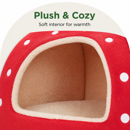 Ortekor Hooded Plush Pet Cave Bed (Removable Cushion)