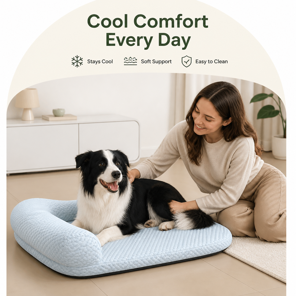 Ortekor Ice Silk Cooling 3D Egg Foam Dog Bed