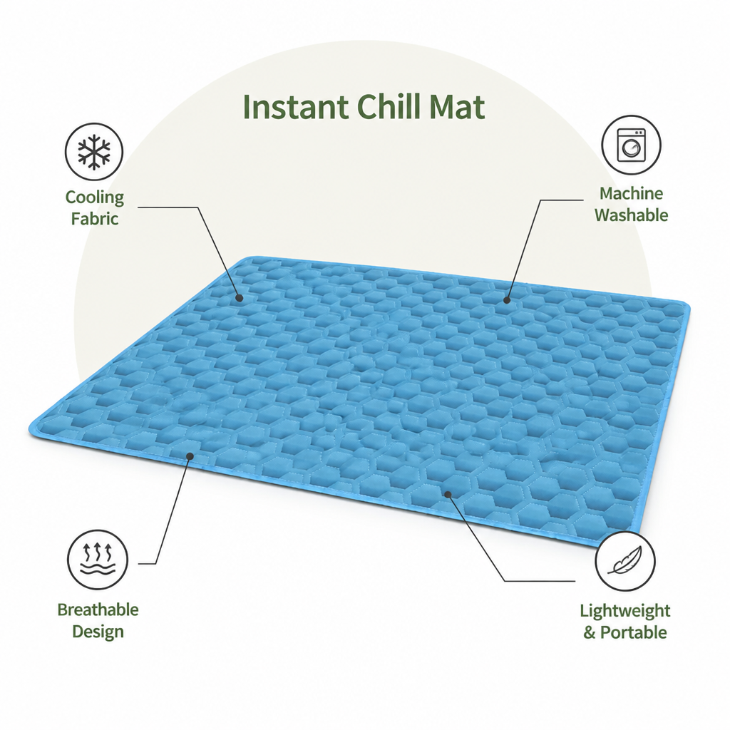 Ortekor Ice Silk Cooling Dog Mat (Washable & Portable)