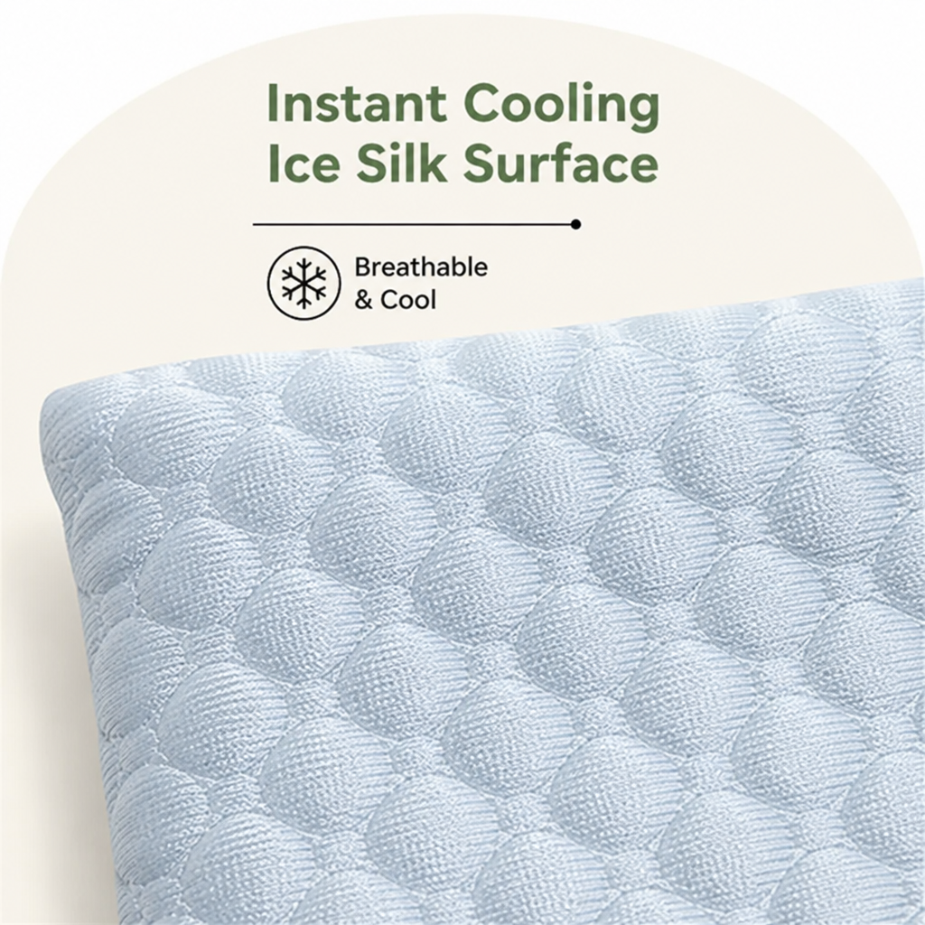 Ortekor Ice Silk Cooling & Non-Slip Washable Pet Mat