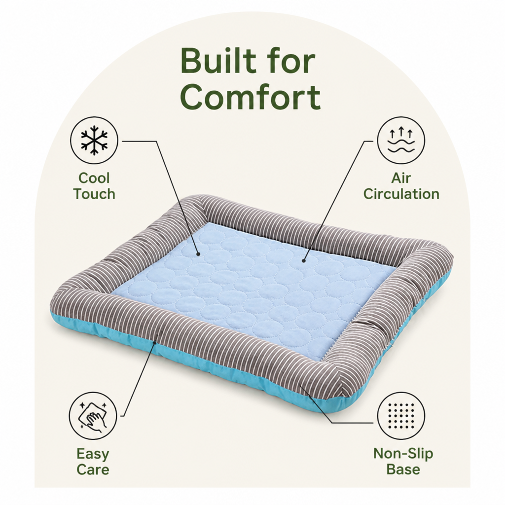 Ortekor Ice Silk Cooling & Quick-Dry Dog Bed