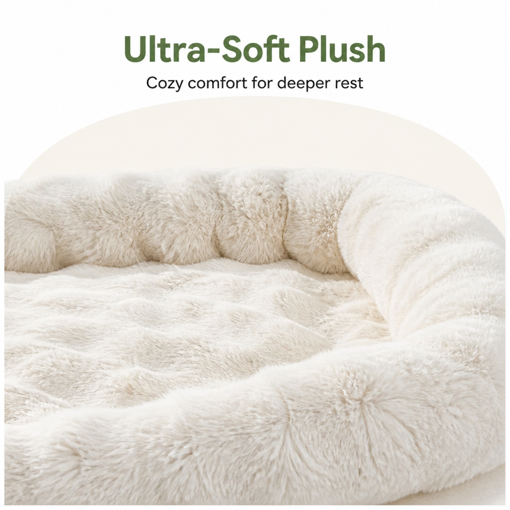 Ortekor Imitation Rabbit Fur & Anti-Slip Dog Bed