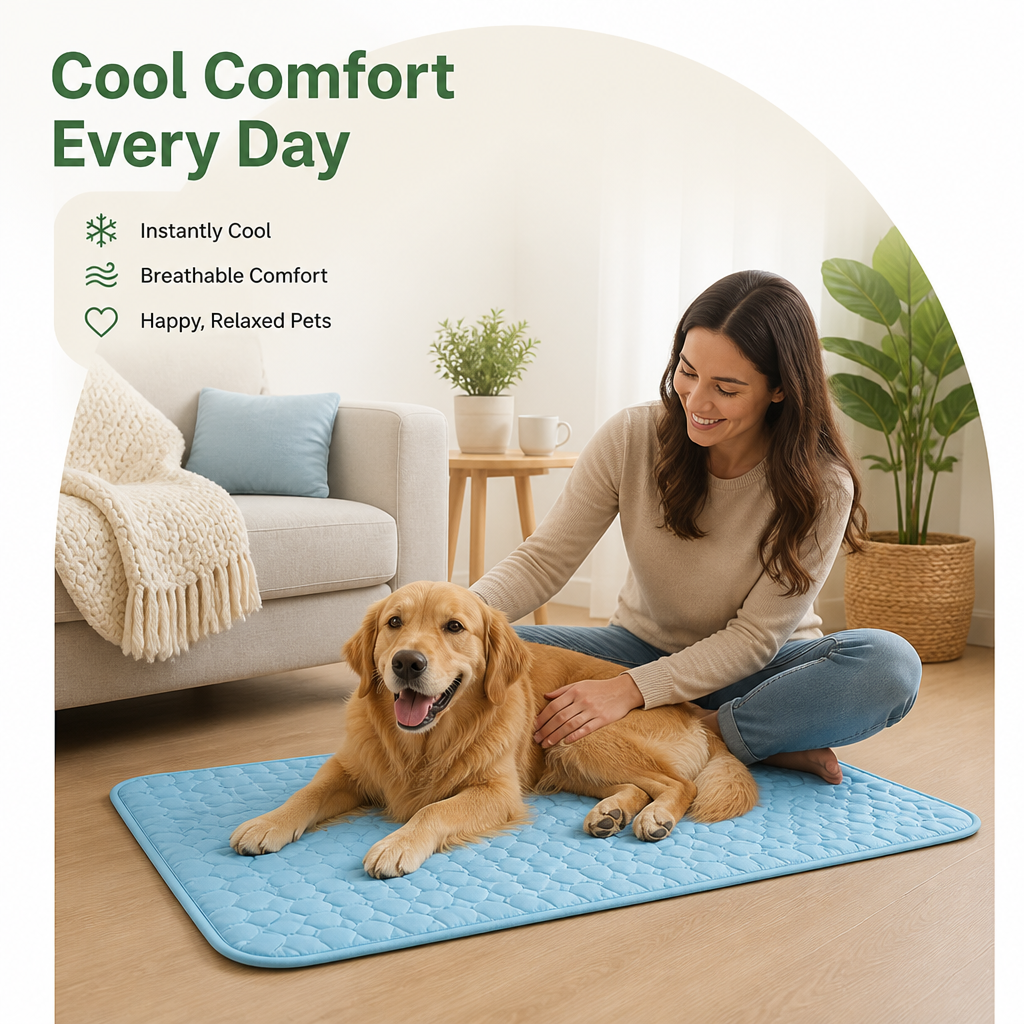 Ortekor Instant Cooling Ice Silk Quilted Pet Mat