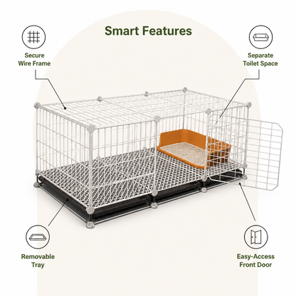 Ortekor Insulated & Separate Toilet Small Dog Kennel