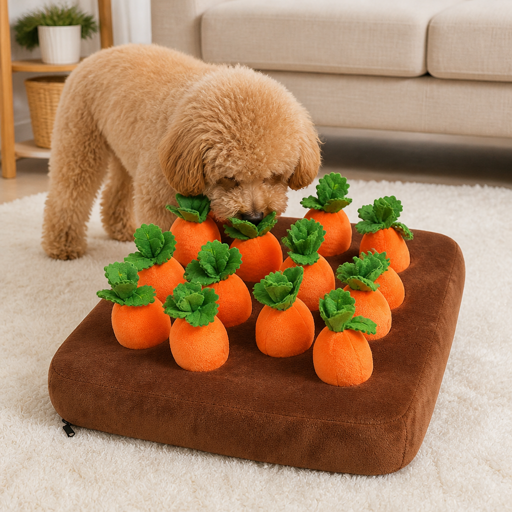 Ortekor Interactive Plush Carrot Snuffle Mat