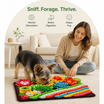 Ortekor Interactive Slow-Feeding Snuffle Mat (Machine-Washable)
