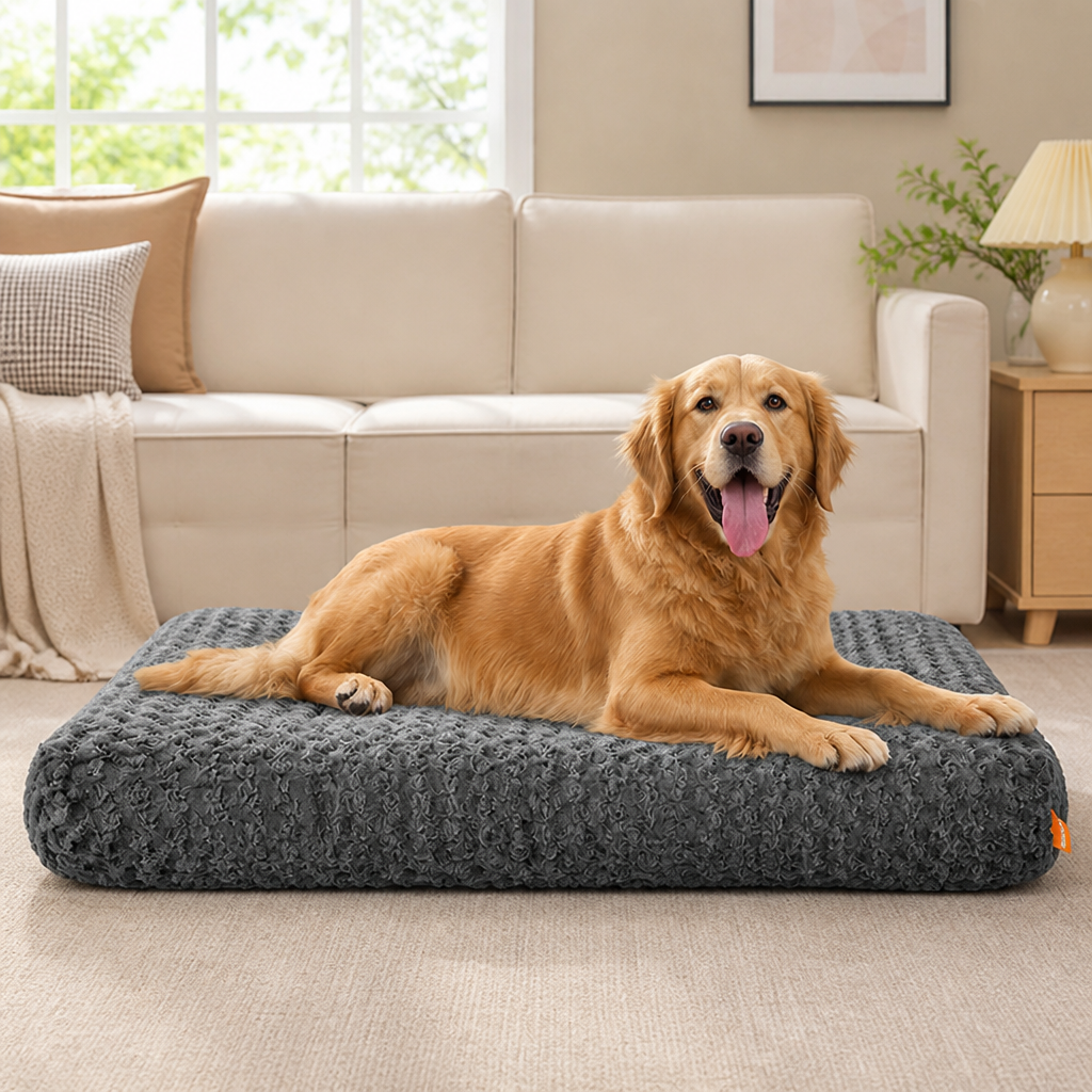 Ortekor Joint Support Plush Rose & Non-Slip Dog Bed (Washable)