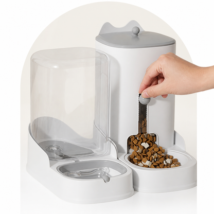 Ortekor Large Capacity Gravity-Fed Ceramic Pet Feeder & Water Dispenser