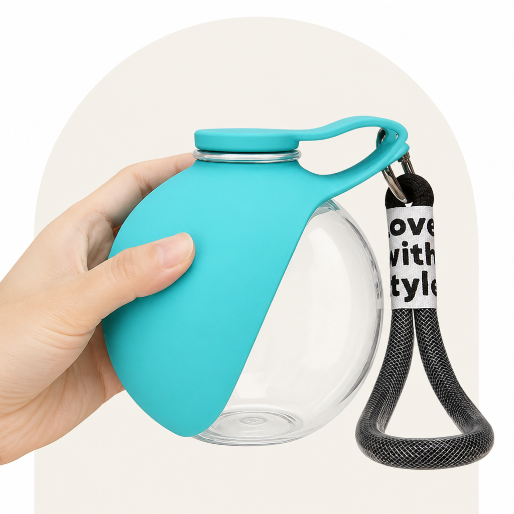 Ortekor Leak-Proof Collapsible Silicone Travel Pet Water Bottle (285ml)
