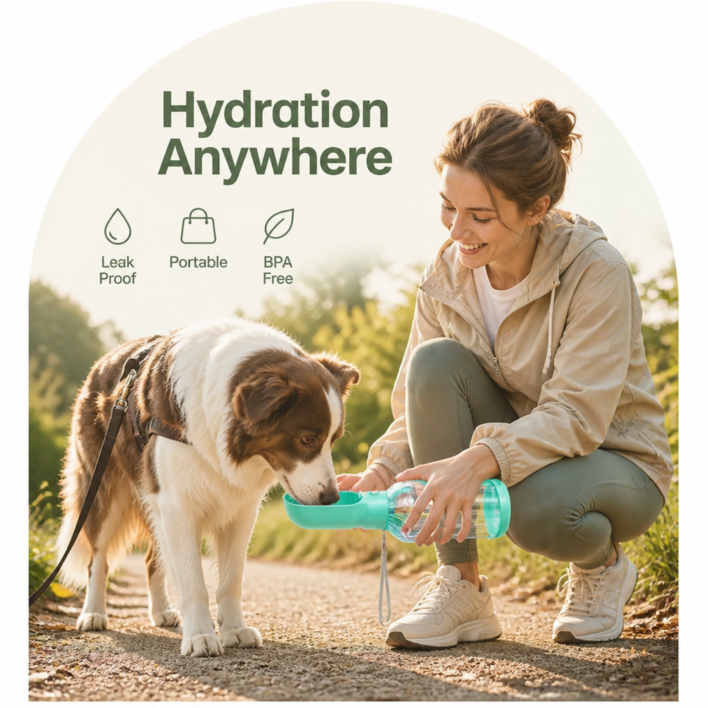 Ortekor Leak-Proof Foldable Pet Water Bottle