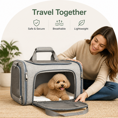 Ortekor Lightweight Collapsible Mesh Pet Carrier (Adjustable Strap)