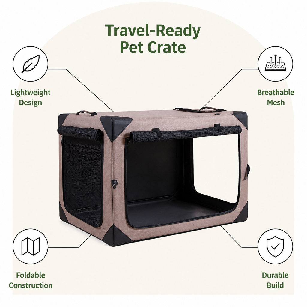 Ortekor Lightweight Foldable Breathable Dog Crate