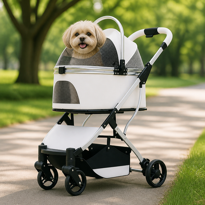 Ortekor Lightweight Foldable High-View Pet Stroller (Removable Basket)