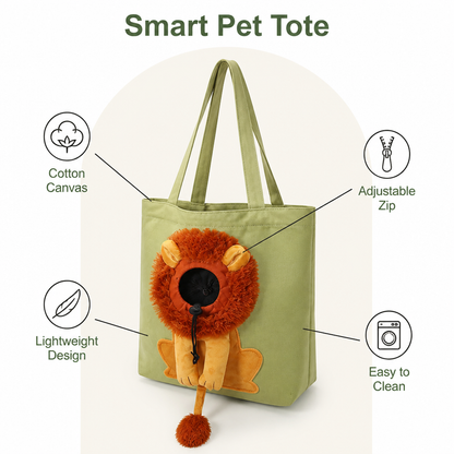 Ortekor Lion-Shaped Cotton Canvas Shoulder Carrier (Adjustable Zip)
