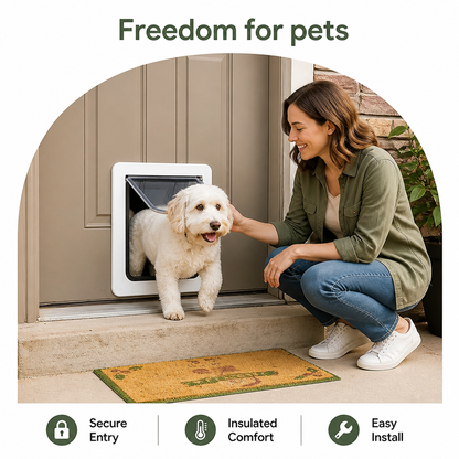 Ortekor Lockable & Insulated Dog Door (Easy Install)