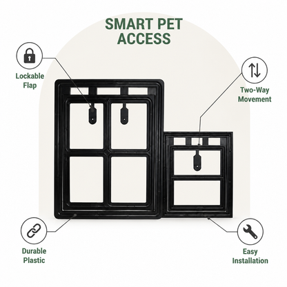 Ortekor Lockable Two-Way Roller Pet Screen Door (Fits Most Screens)