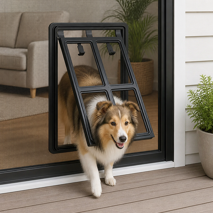 Ortekor Lockable Two-Way Roller Pet Screen Door (Fits Most Screens)