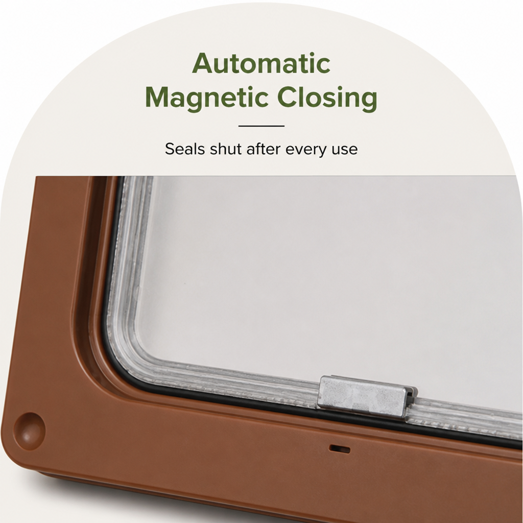 Ortekor Magnetic Self-Closing & Lockable Pet Flap Door (For Cats & Small Dogs)