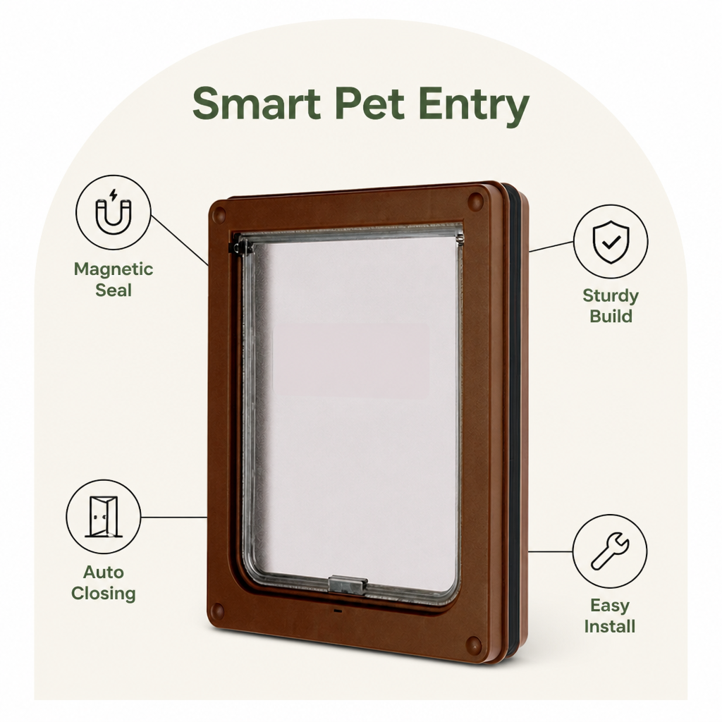 Ortekor Magnetic Self-Closing Pet Flap Door