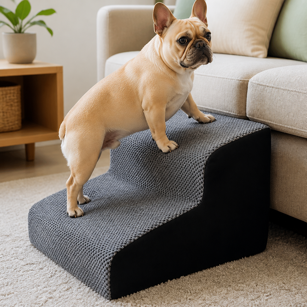Ortekor Memory Foam & Non-Slip Pet Ramp (Washable Removable Cover)