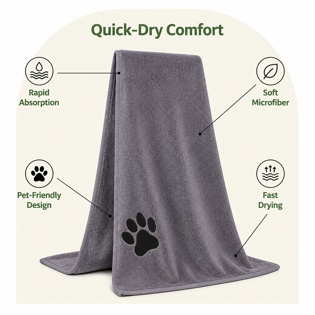 Ortekor Microfiber Quick-Dry Pet Towel