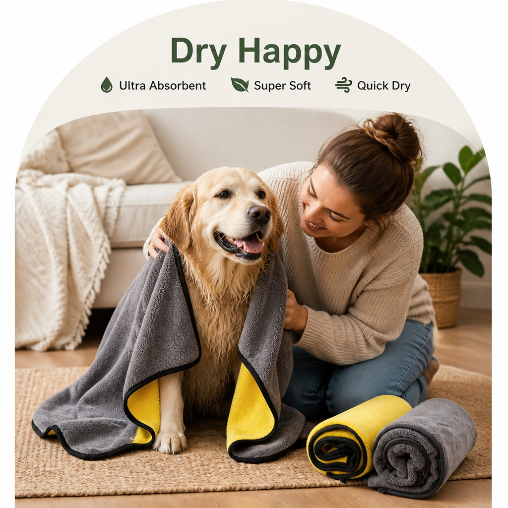 Ortekor Microfiber Super-Absorbent Quick-Dry Dog Towel
