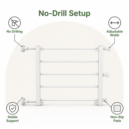 Ortekor No-Drill Retractable Dog Gate (Adjustable Width)