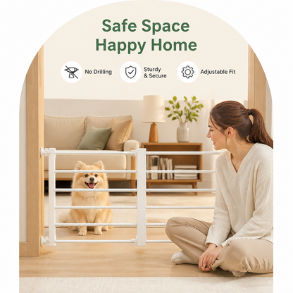 Ortekor No-Drill Retractable Dog Gate (Adjustable Width)