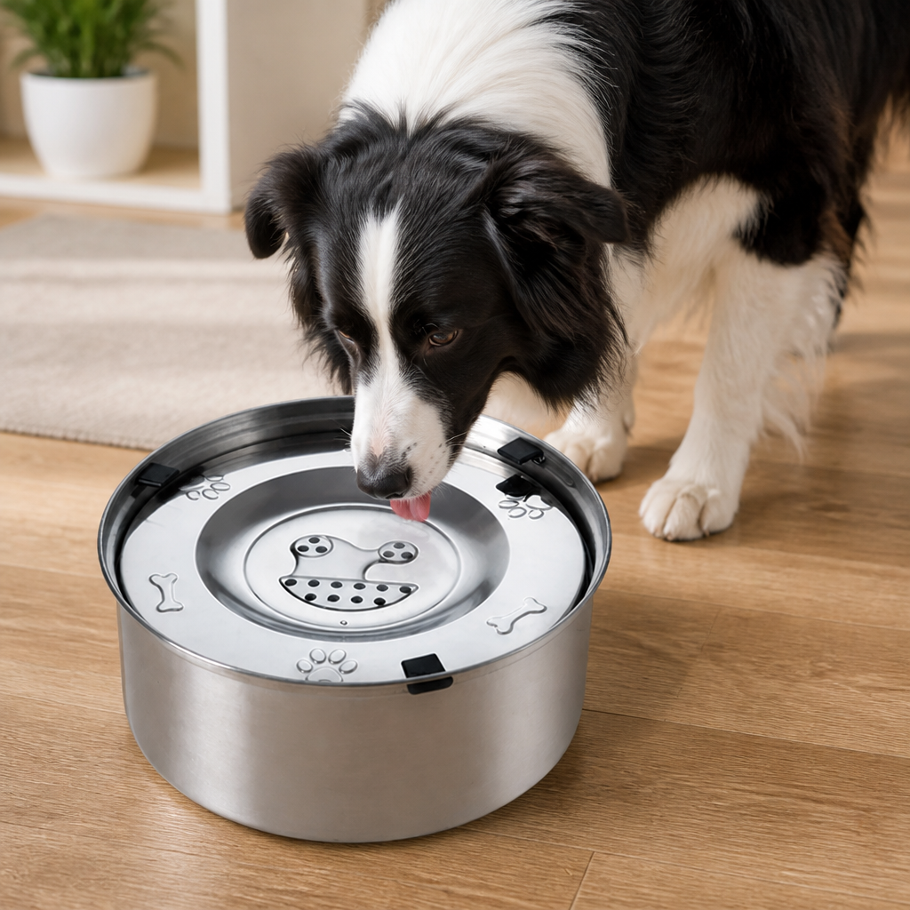 Ortekor No-Spill Floating Stainless Steel Dog Bowl