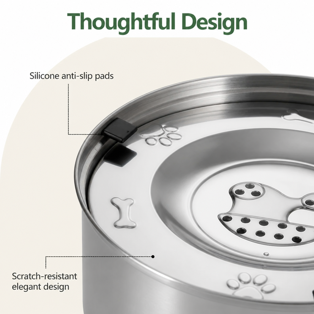 Ortekor No-Spill Floating Stainless Steel Dog Bowl