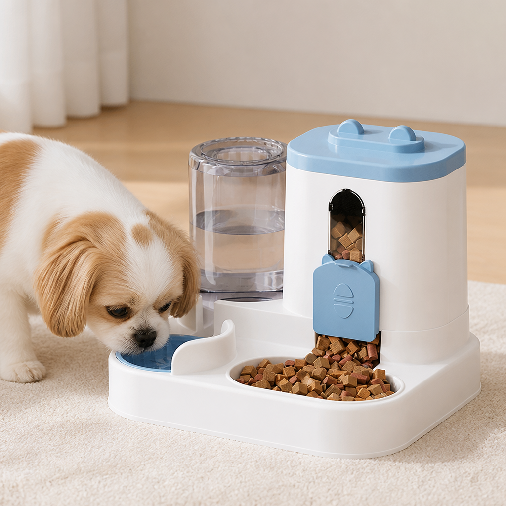 Ortekor Non-Electric Dual-Bin Spill-Proof Feeder & Waterer