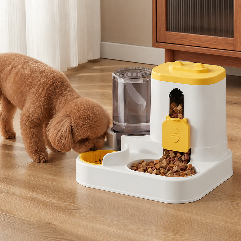 Ortekor Non-Electric Dual-Bin Spill-Proof Feeder & Waterer