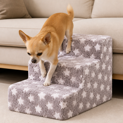 Ortekor Non-Slip Plush Pet Stairs (Removable Washable Cover)