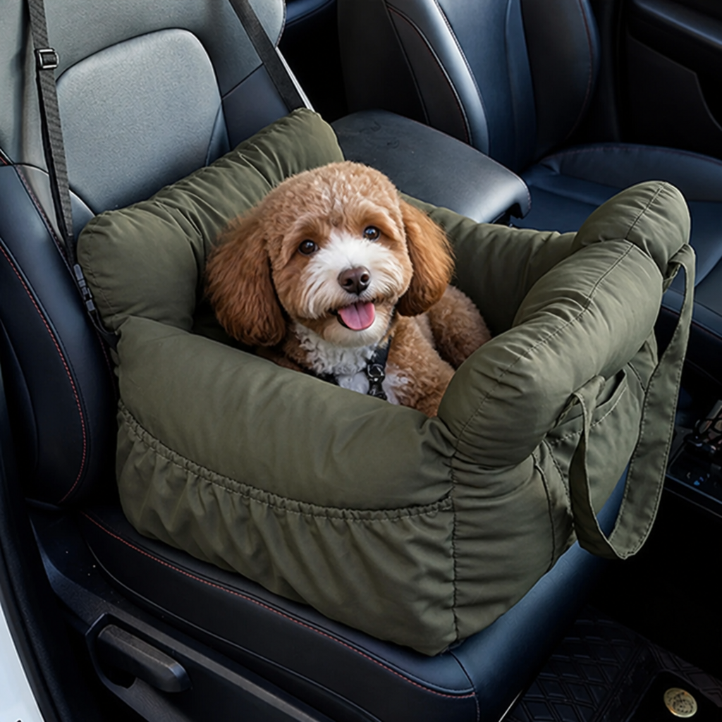 Siège auto rehausseur pour chien antidérapant et lavable Ortekor (sangles de sécurité réglables)