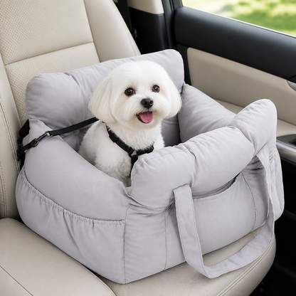 Siège auto rehausseur pour chien antidérapant et lavable Ortekor (sangles de sécurité réglables)