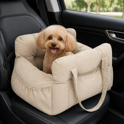 Siège auto rehausseur pour chien antidérapant et lavable Ortekor (sangles de sécurité réglables)