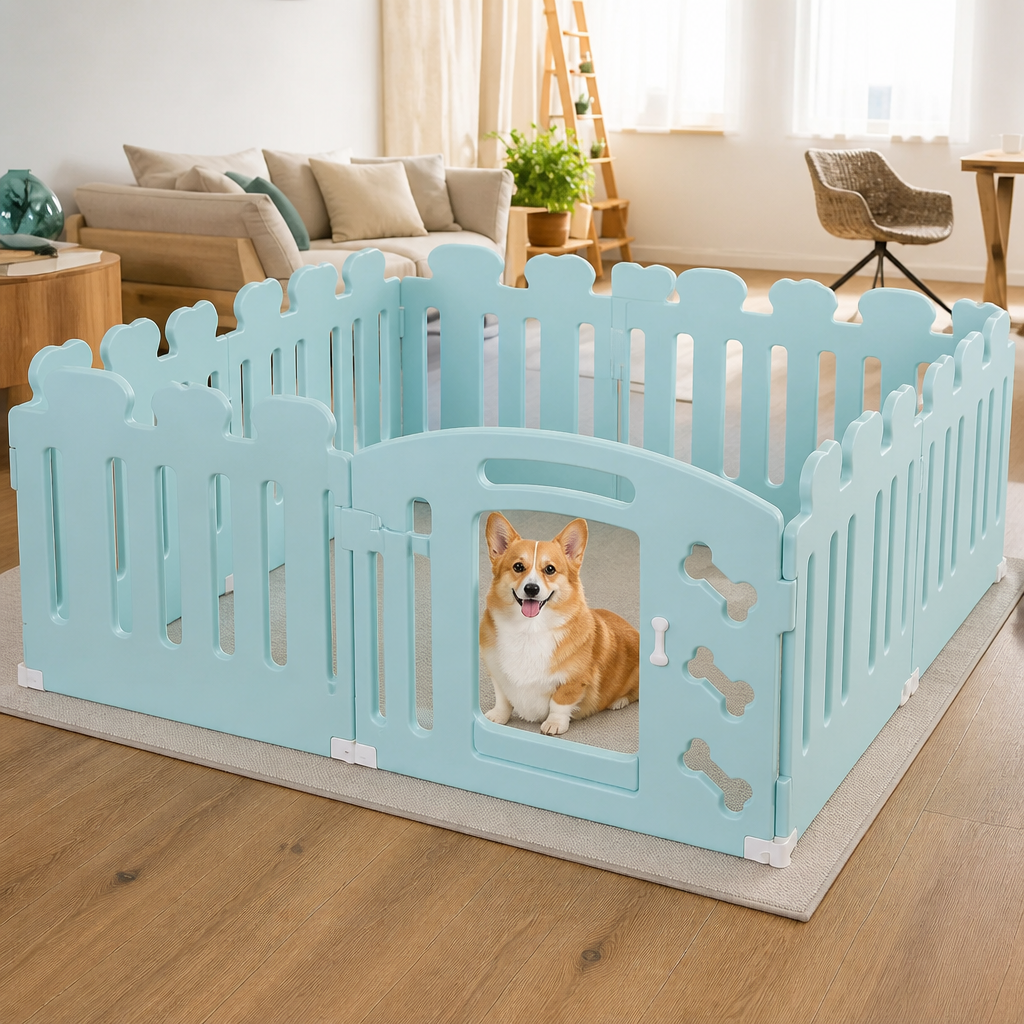 Ortekor Non-Toxic HDPE Lockable Dog Playpen (Foldable)
