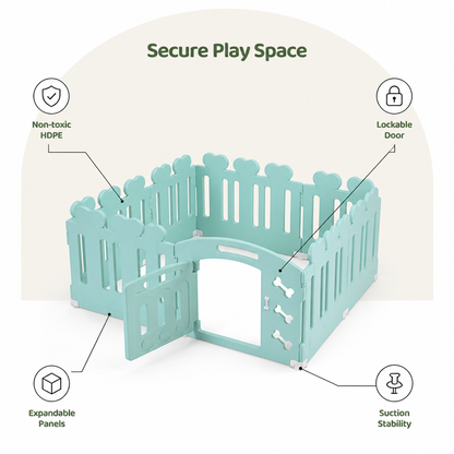 Ortekor Non-Toxic HDPE Lockable Dog Playpen (Foldable)