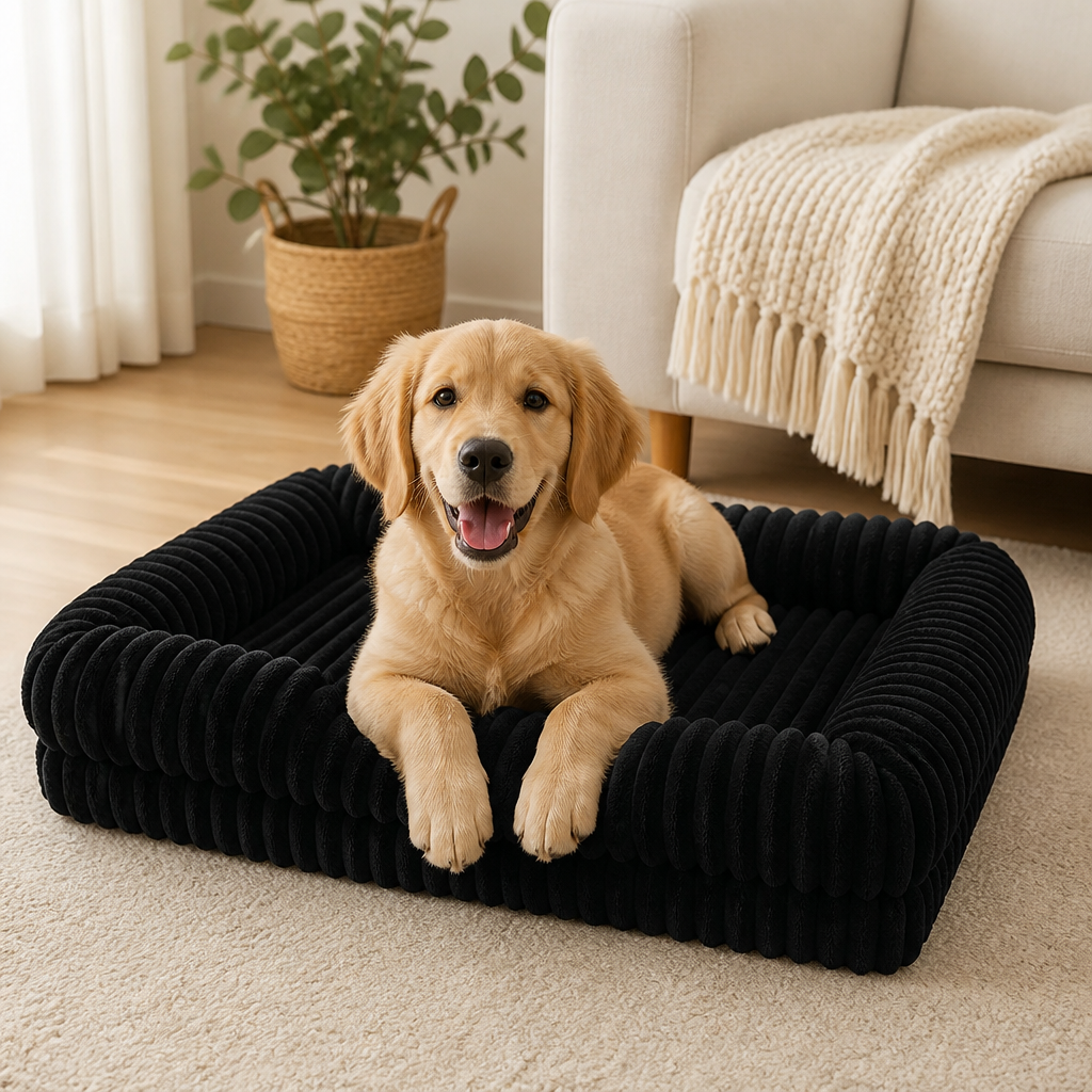 Ortekor Orthopedic Memory Foam Bolster Bed (Waterproof Removable Cover)