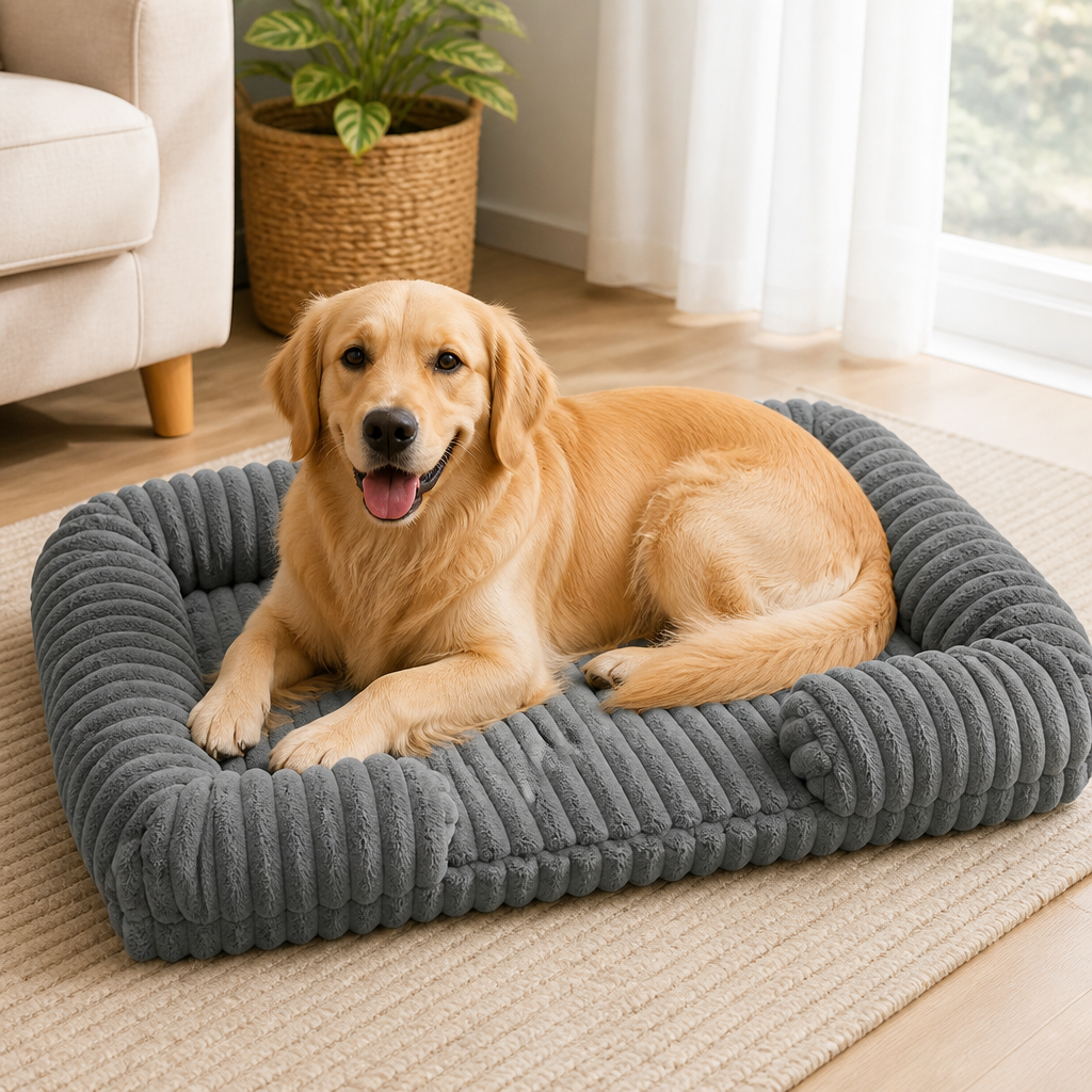 Ortekor Orthopedic Memory Foam Bolster Bed (Waterproof Removable Cover)