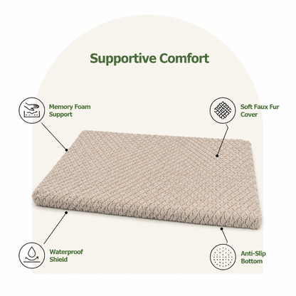 Lit pour chien en mousse à mémoire de forme orthopédique Ortekor avec housse en fausse fourrure lavable (base imperméable antidérapante)